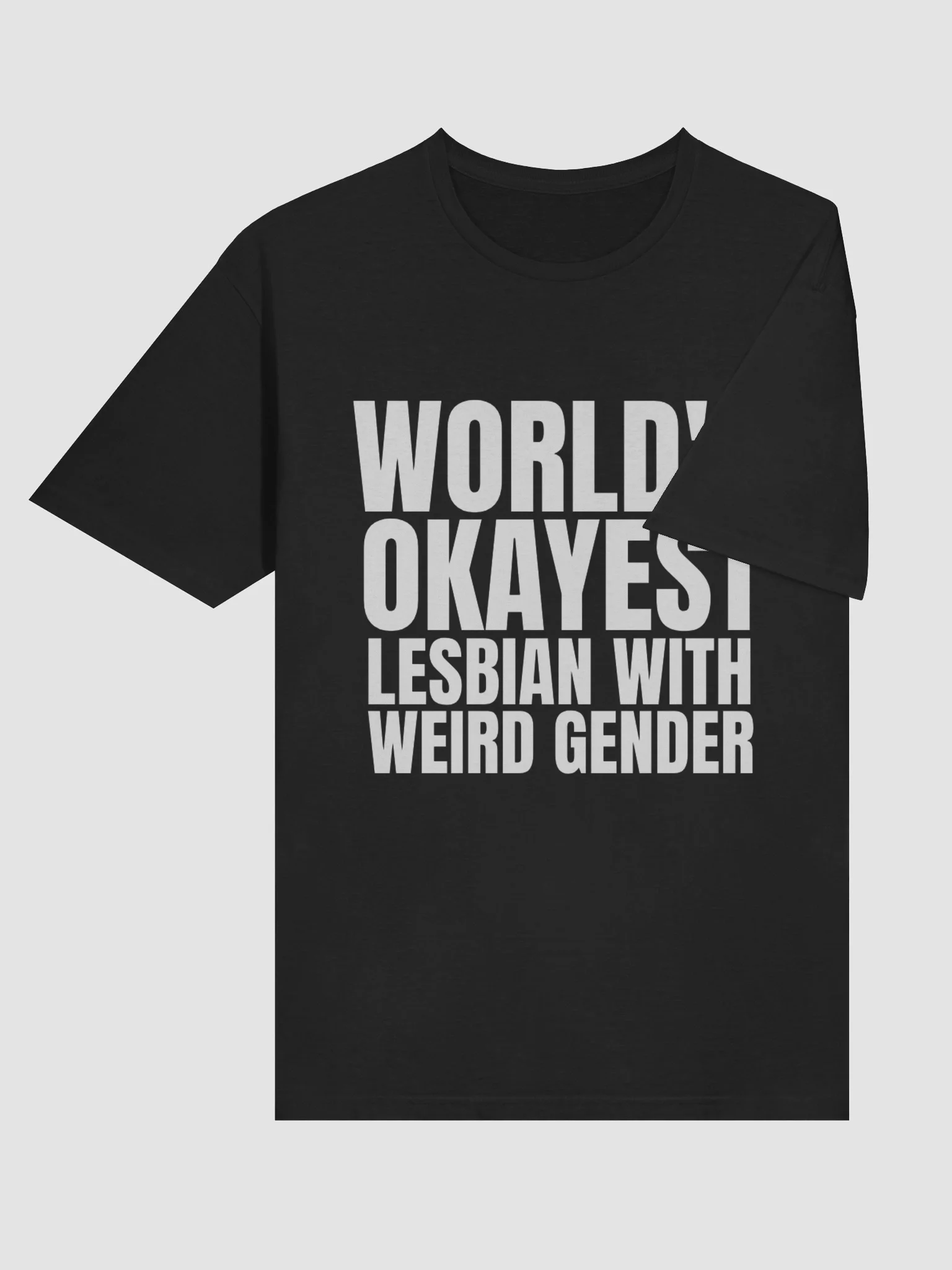 WORLD'S OKAYEST LESBIAN WITH WELRD GENDER T-Shirt product image (6)