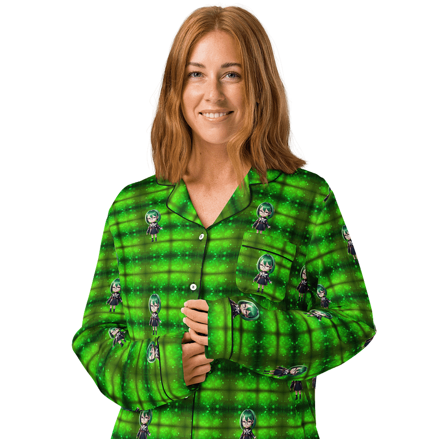 (Green CHIBI) K Women's Long Sleeve Pajama Top product image (3)