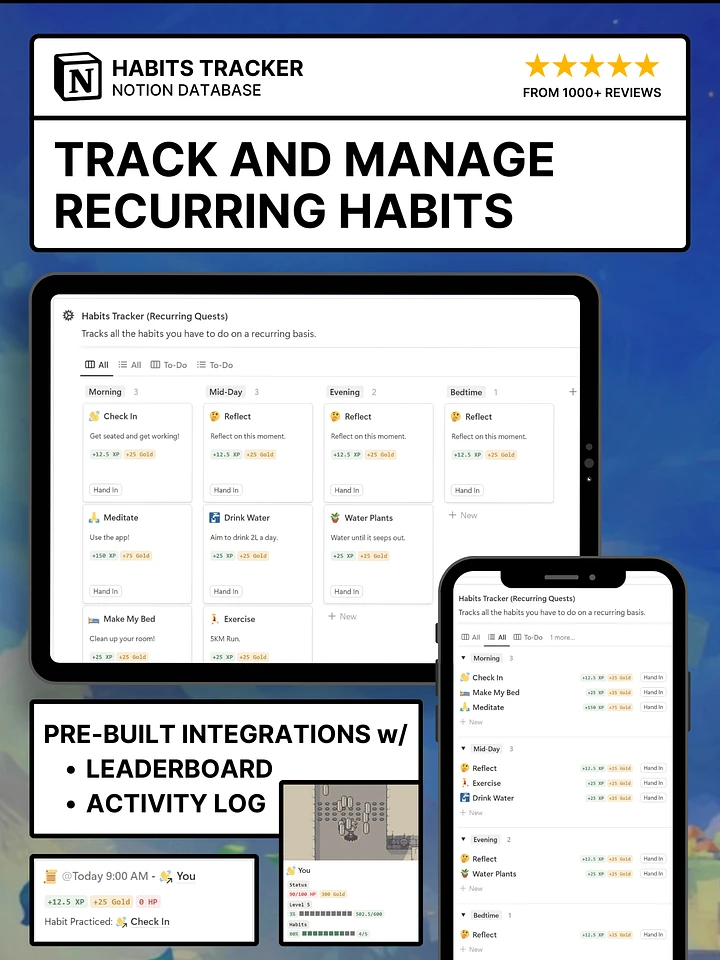 Gamified Habit Tracker Notion Template product image (2)