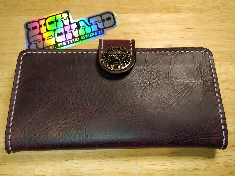 Long Clutch Wallet in Full Grain Purple Pull-up Leather product image (5)