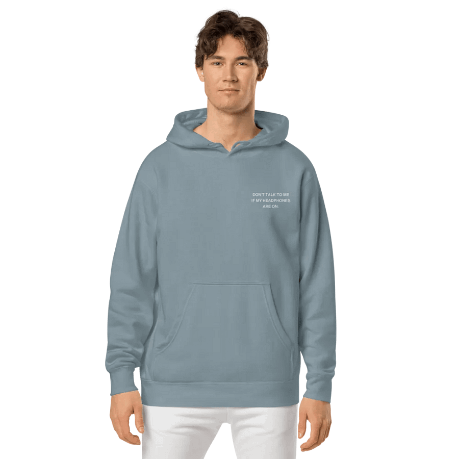 L.C. HEADPHONES ON (white) embroidered pigment hoodie product image (3)