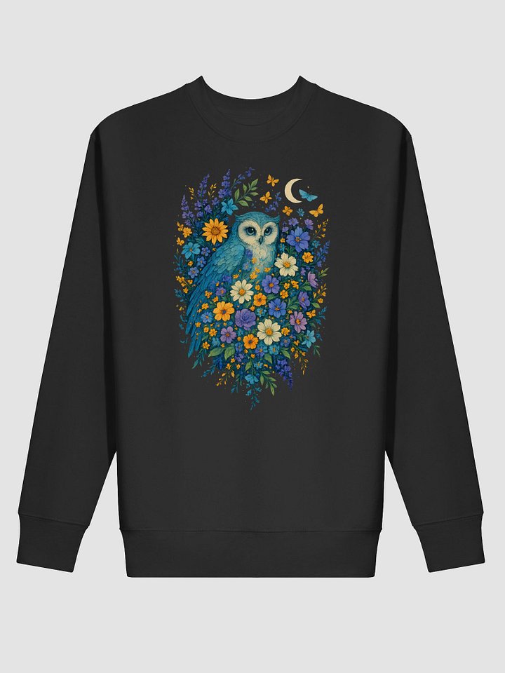 Cottagecore Owl Sweatshirt With Moon And Wildflowers product image (15)