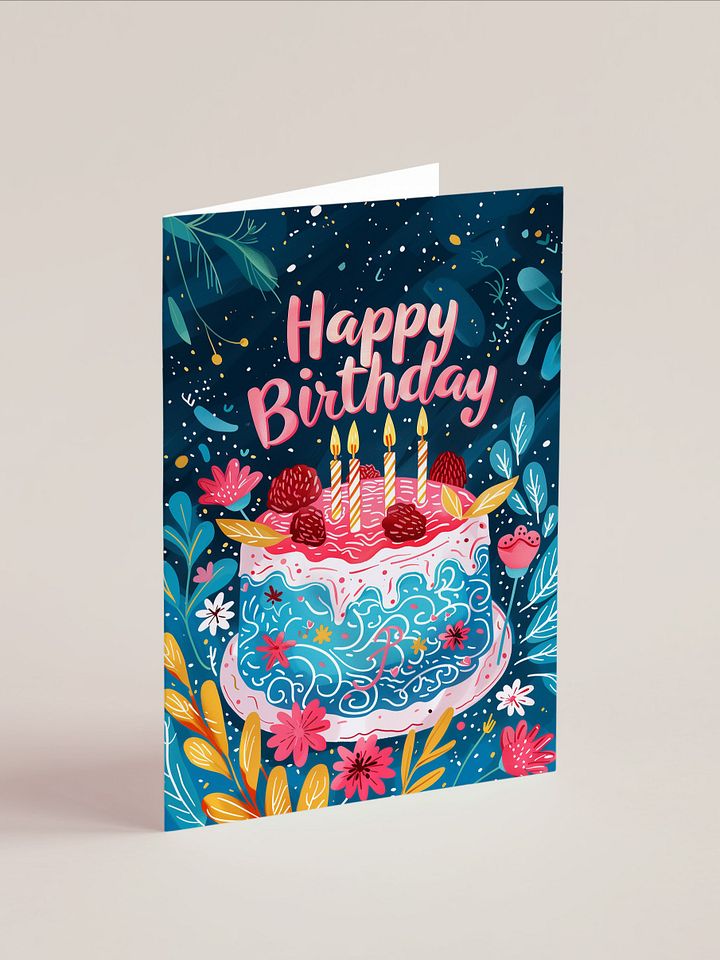 Colorful Birthday Cake Greeting Card product image (1)