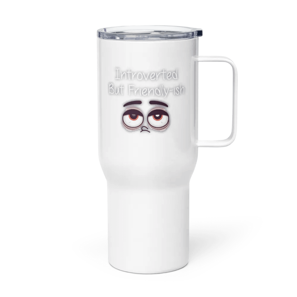 Introverted but friendly-ish Travel Mug with a Handle product image (4)