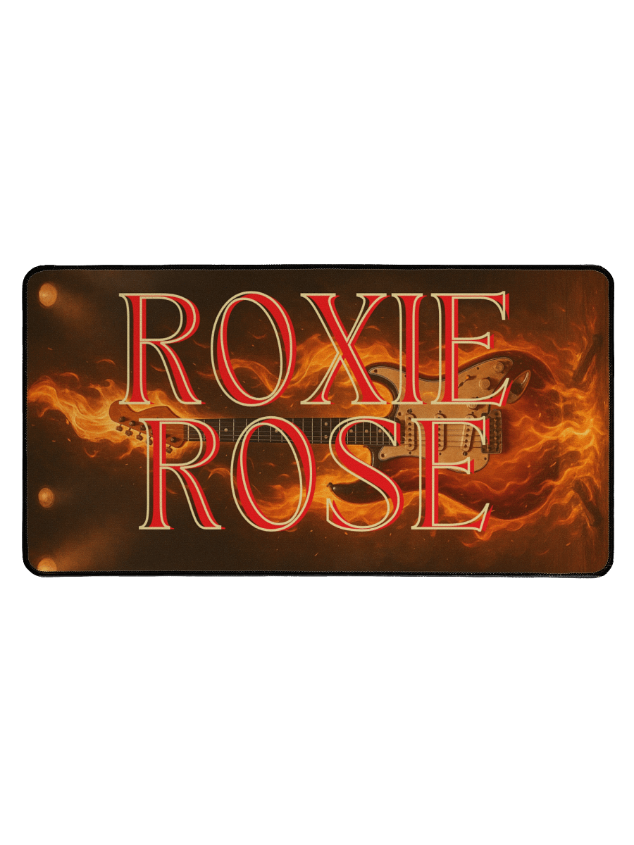 Flaming Guitar: Roxie Rose Desk Mat product image (1)