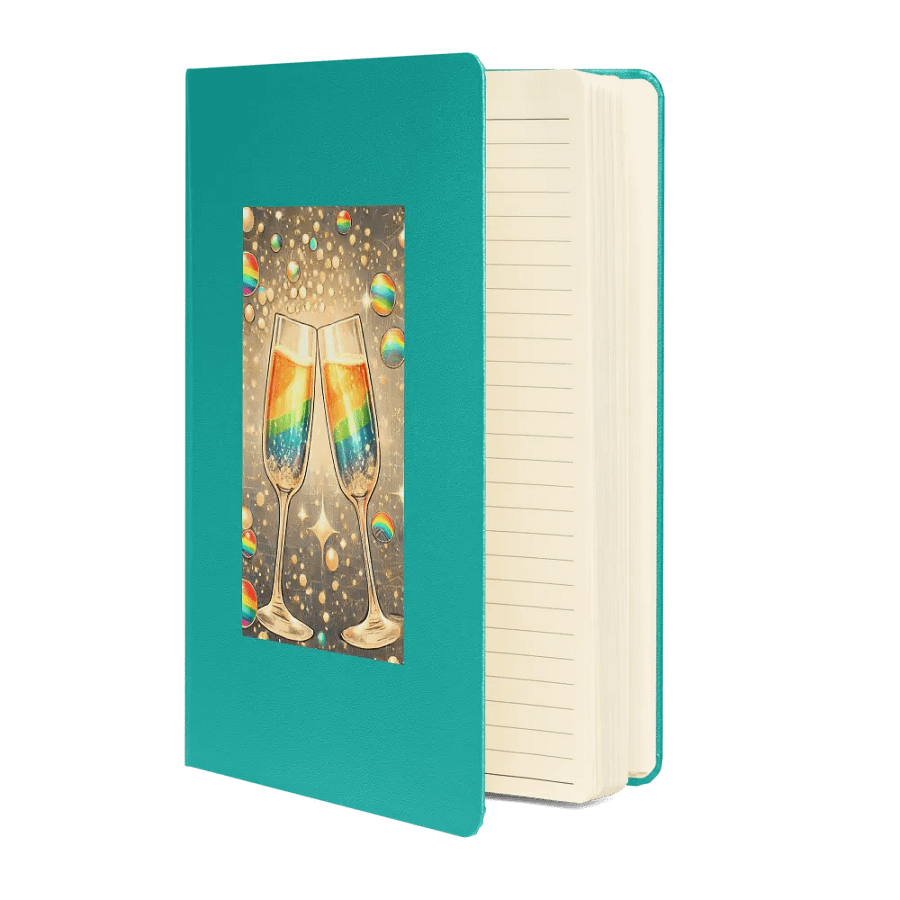Rainbow Champagne Celebration Journal / Guestbook - TURQUOISE product image (3)