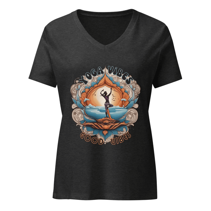 Zen Sunset Yoga Vibes Women's V-Neck Tee product image (3)