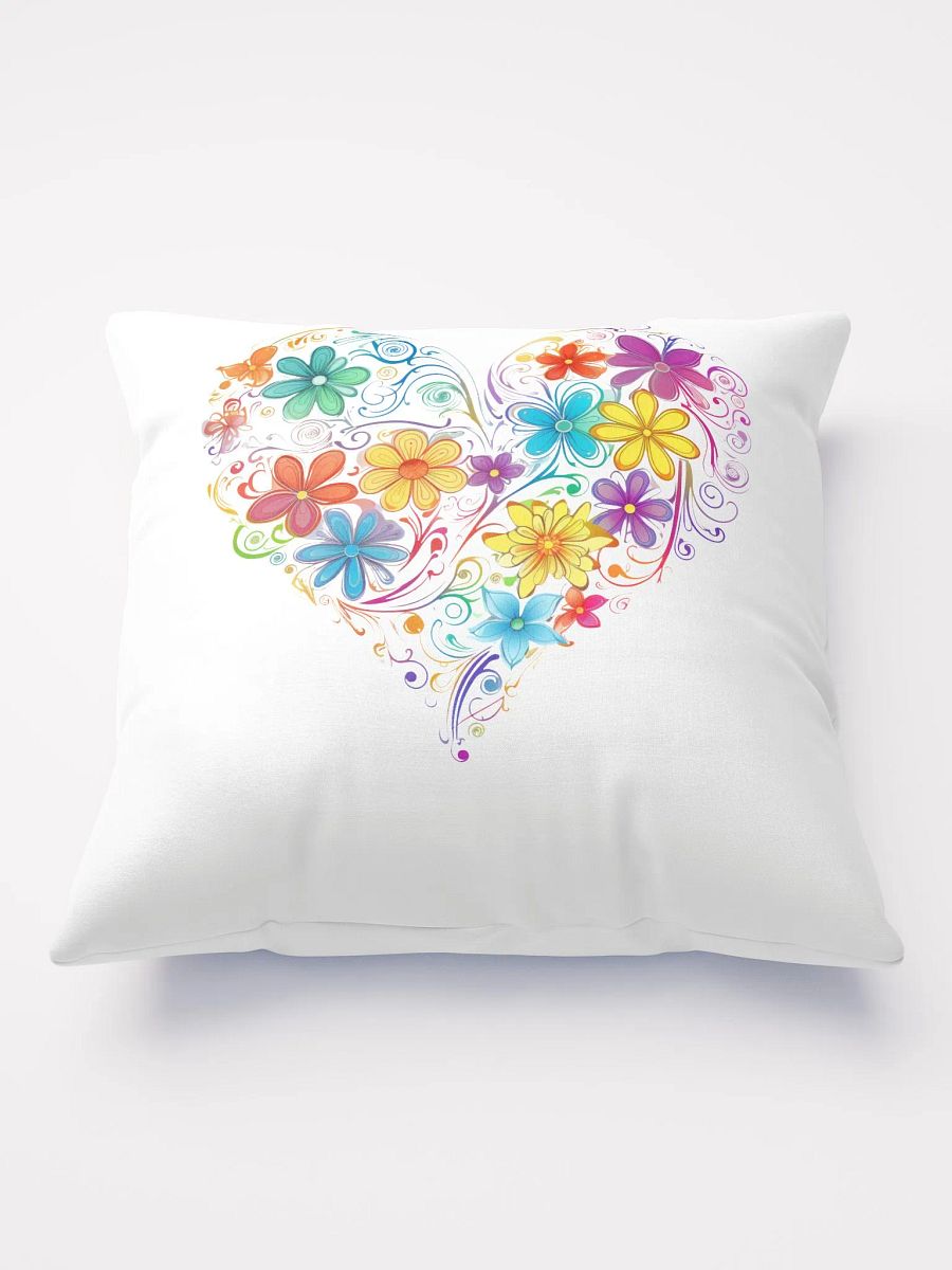 Floral Heart Rainbow Pillow product image (2)