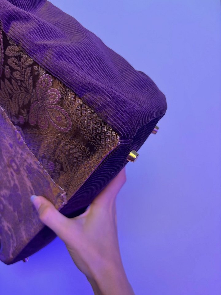 Large Franken Purse (Floral Coper Gold and Purple) product image (2)