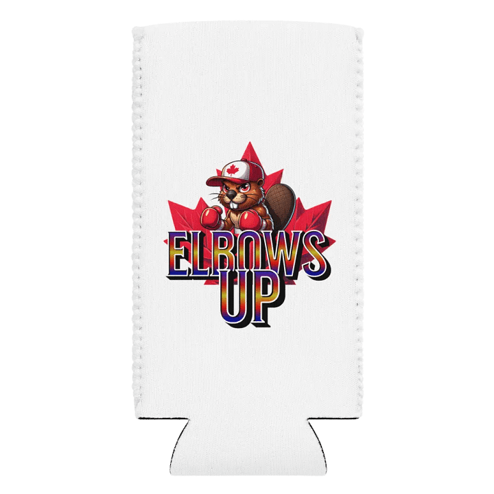 Elbows Up Maple Leaf Beaver Boxing Mauler Can Cooler product image (2)