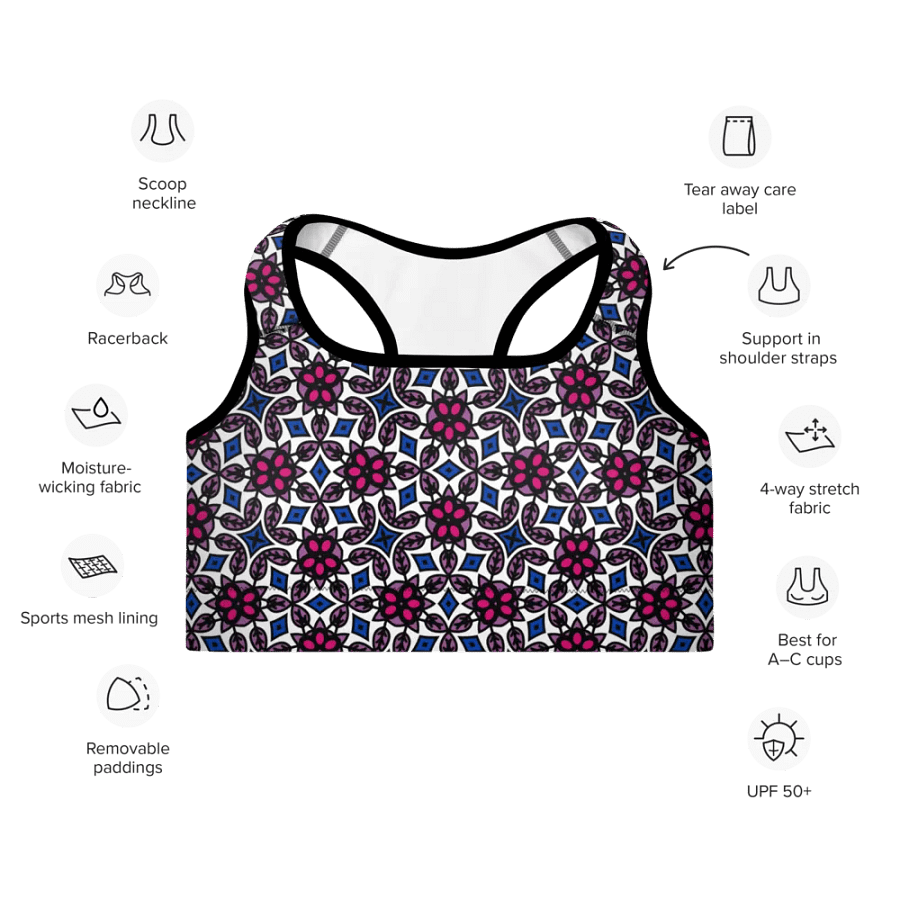 Bi Abstract (2) - Padded Sports Bra product image (7)