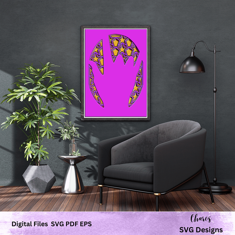 I Love You in ASL 3D Layered Star SVG | 5-Layer Sign Language Cut File | Cricut and Silhouette | Star Background | DIY Gift & Home Decoroduct product image (2)