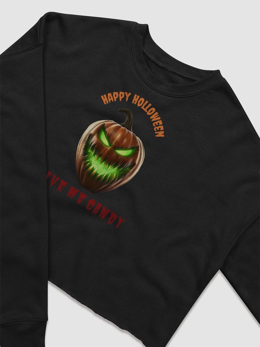Sinister Pumpkin Halloween Crop Sweatshirt product image (3)