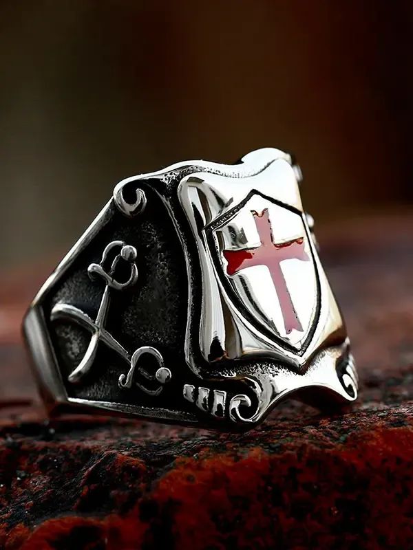 Anel de gota com cruz e escudo product image (4)