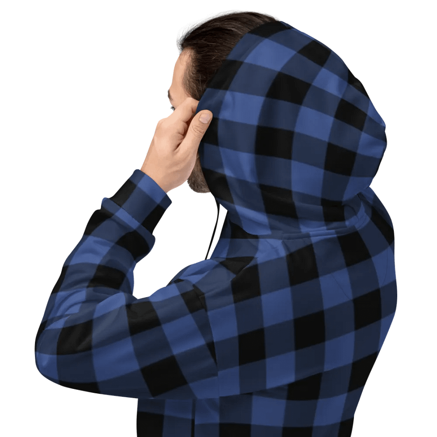 Lapis Blue Buffalo Check Plaid Hoodie product image (8)