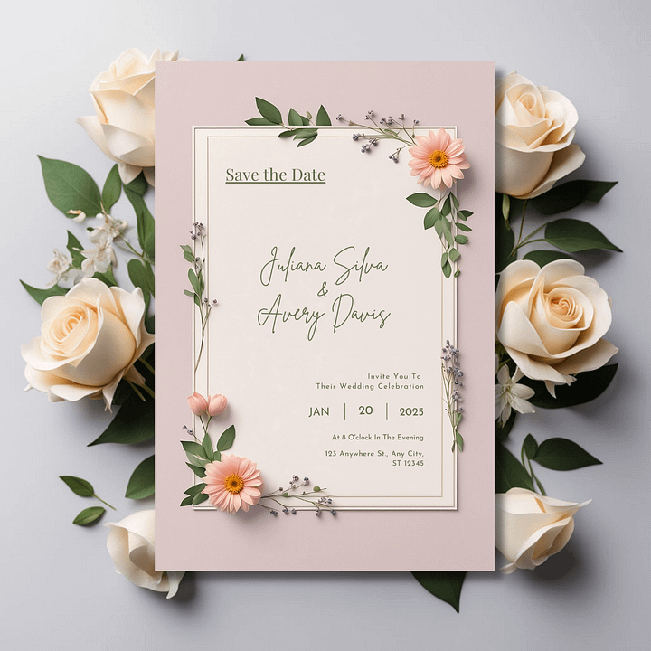 Minimalistic Save The Date Card - Dizynai (DSD-10) product image (2)