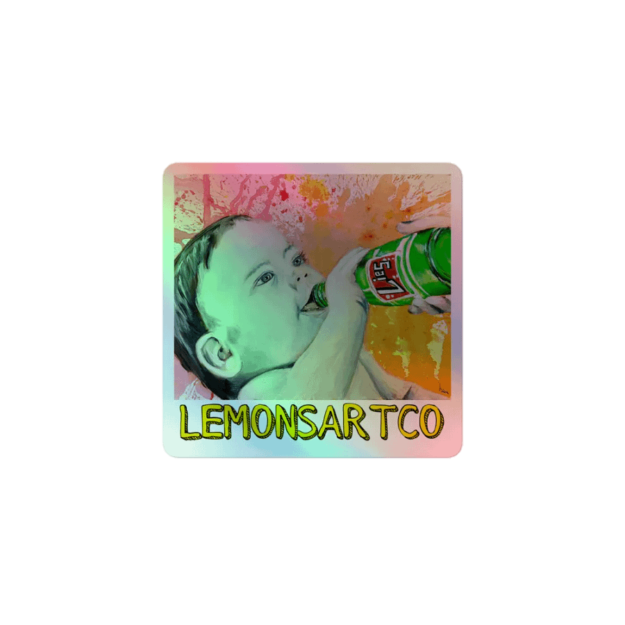 Baby Drinking Lies Holographic Sticker product image (1)