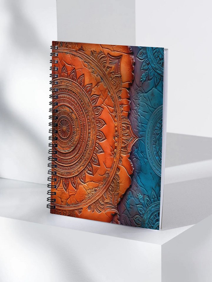 Burnt Orange, Sienna & Teal Mandala Spiral Notebook product image (1)