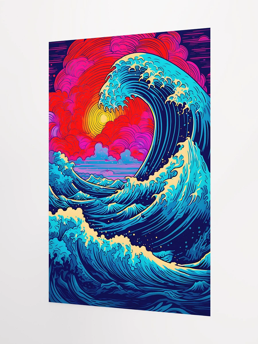 Vibrant Surge: A Modern Take on The Great Wave Aquatic Nautical Illustration Matte Poster product image (5)