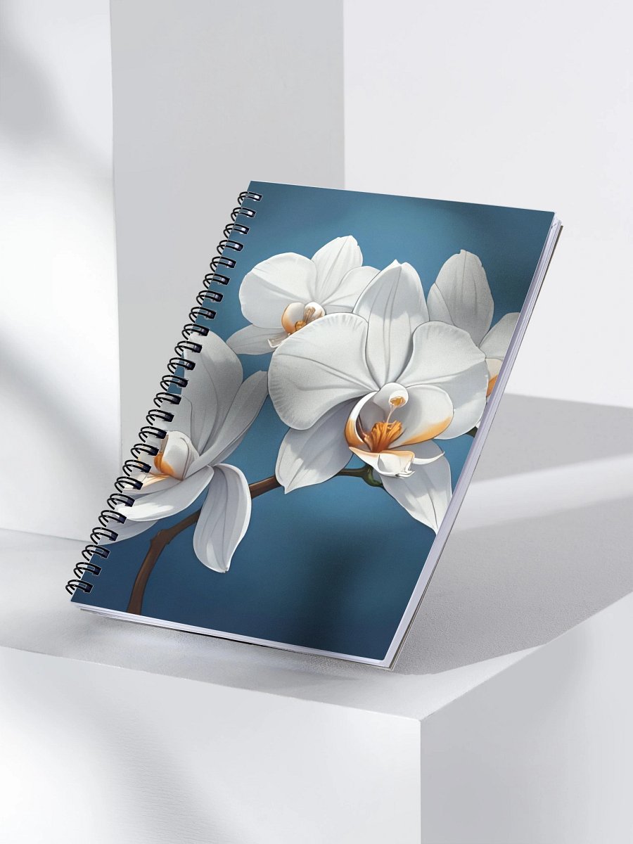 White Orchid Spiral Dot Notebook product image (3)