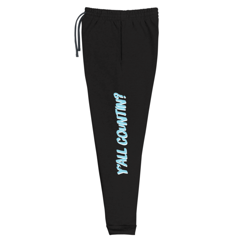 Y'all Countin Joggers - Blue and Black product image (1)