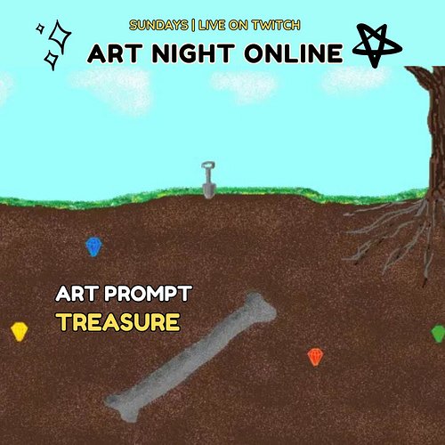 It's Sunday so we play #tunes and make #art! Join us on #Twitch NOW! Today your prompt is #Treasure! Art by the amazing bart_...