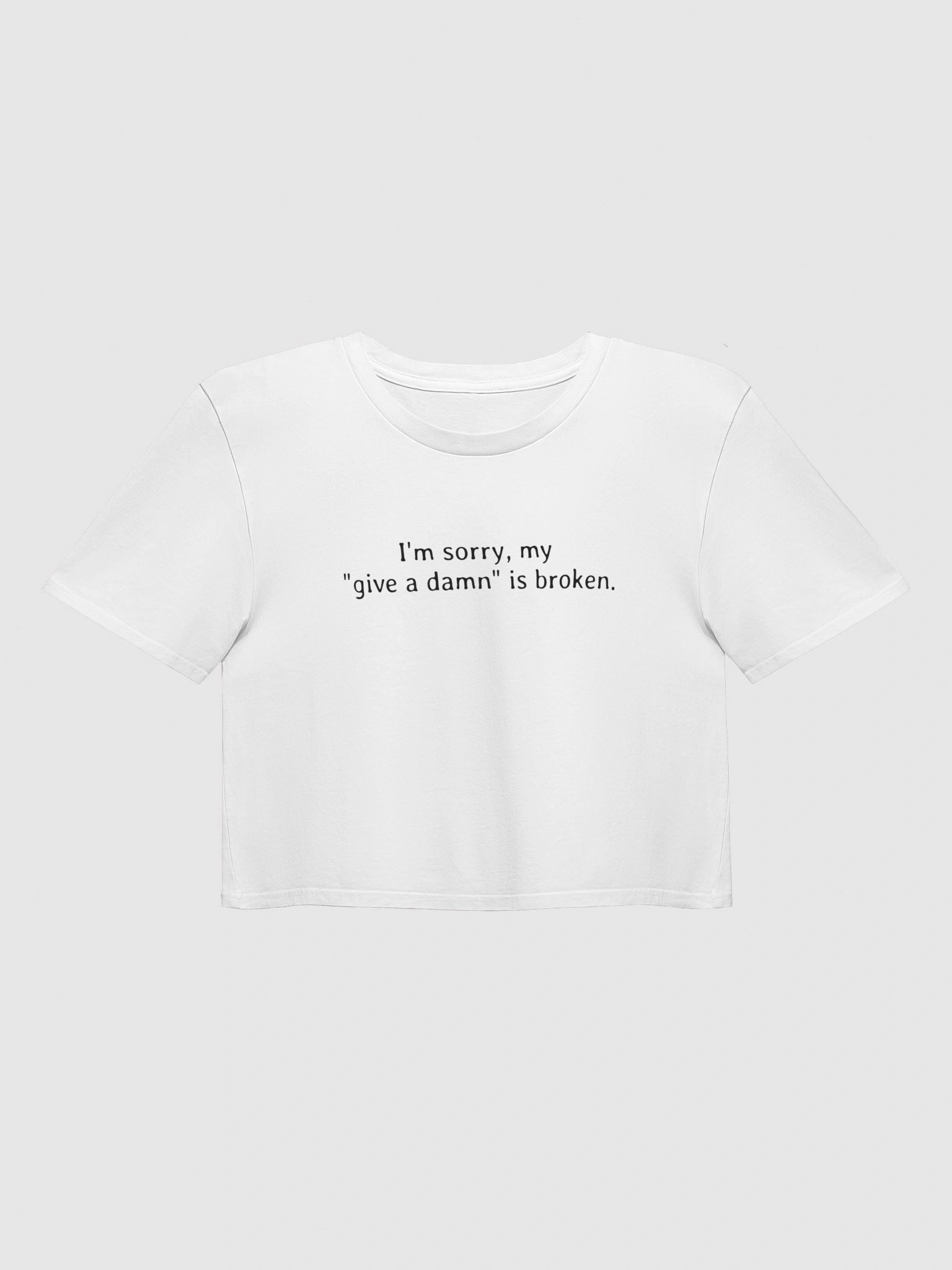 Broken Give A Damn Y2K Crop Baby Tee - Sarcastic Humor Tee product image (4)