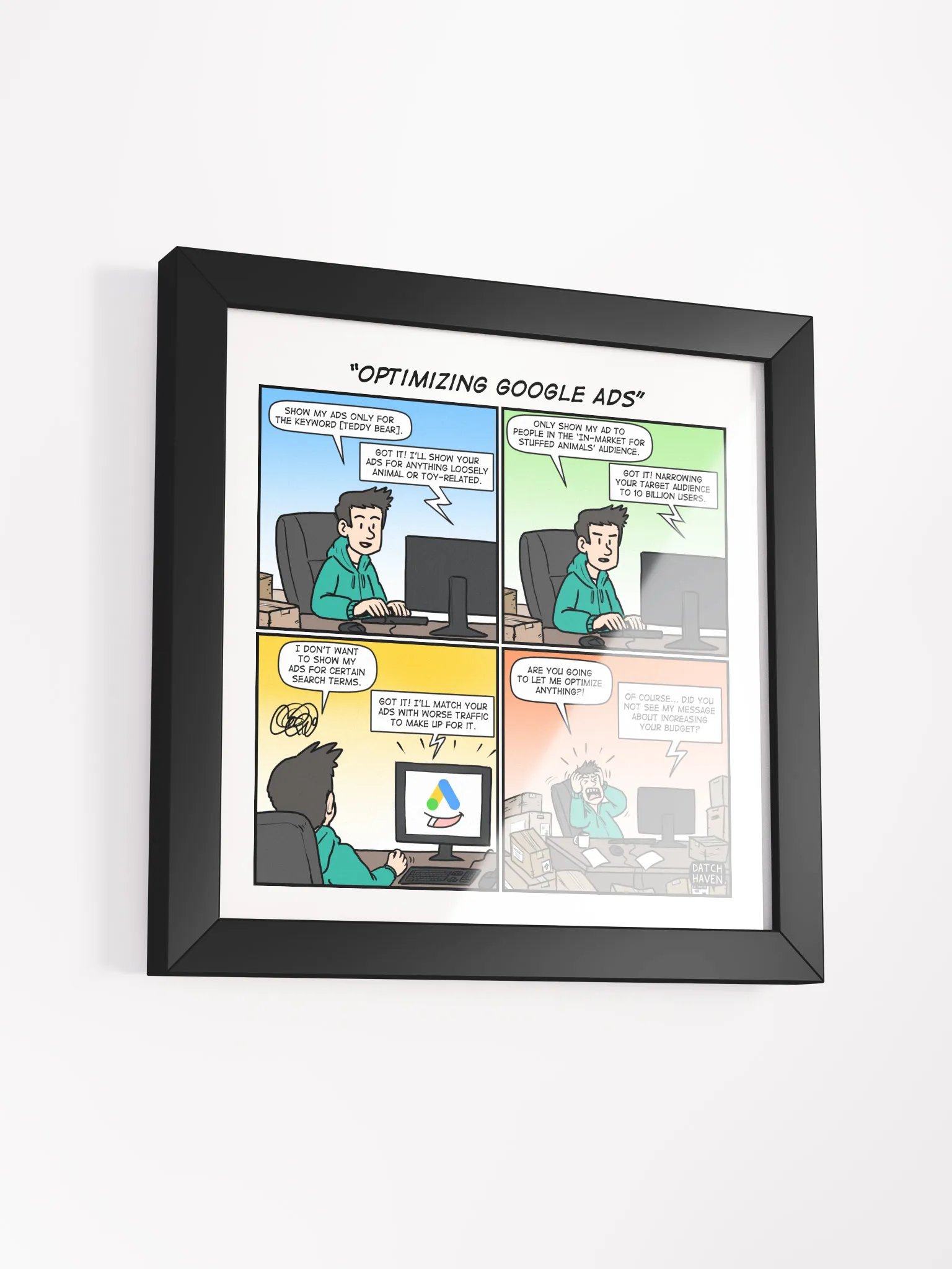 "Optimizing Google Ads" framed poster (square) product image (12)