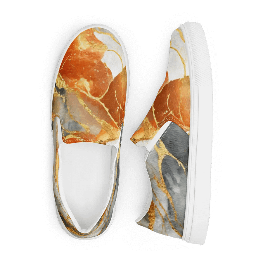 Golden Veins Stone Pattern Slip-On Shoes product image (5)