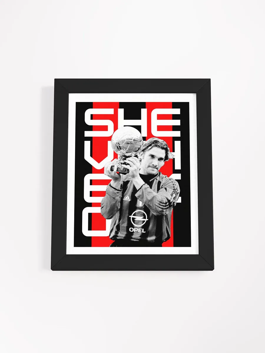 Andriy Shevchenko BW AC Milan Name Art Framed Print product image (4)