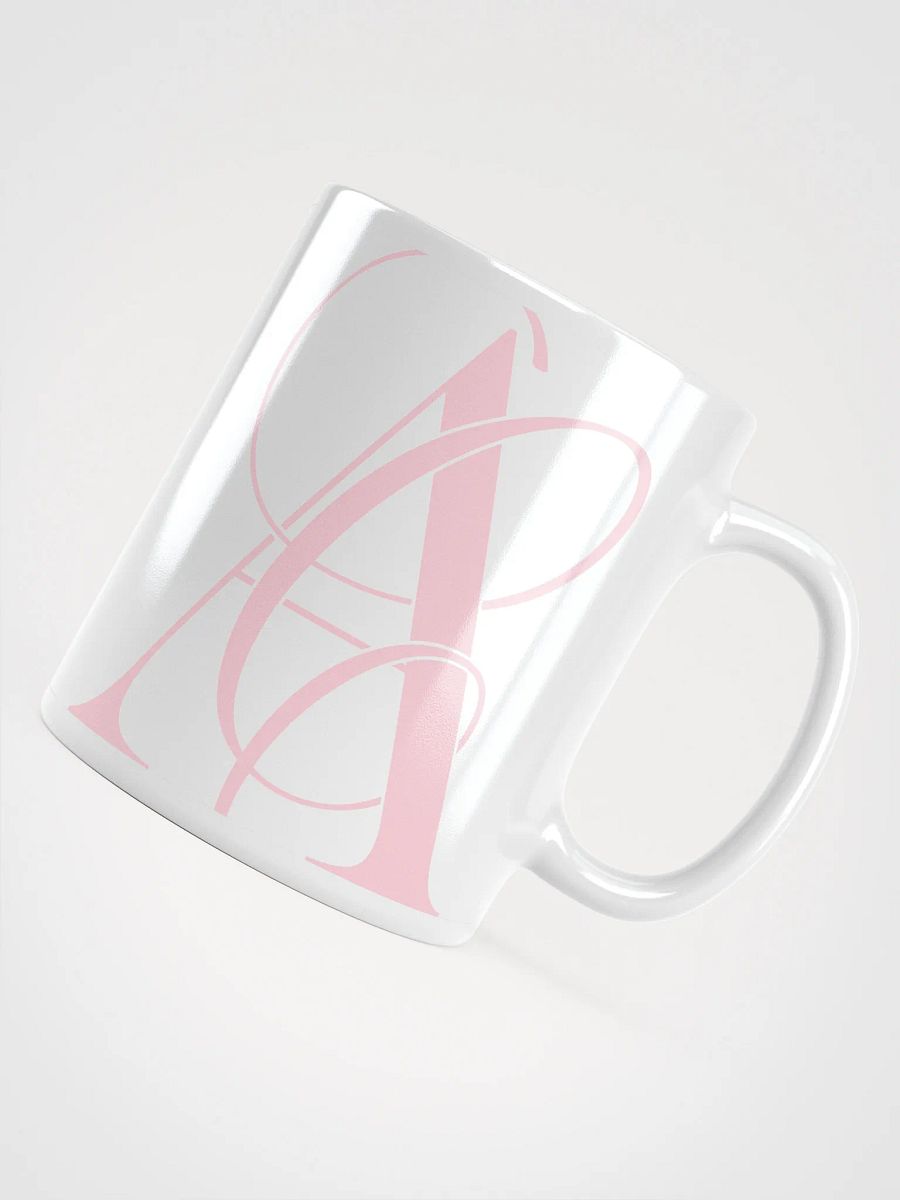 Elegant A Calligraphy White Glossy Mug (Pink) product image (4)