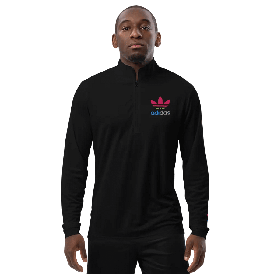 Adidas Pink Leaves Quarter-Zip Pullover product image (9)