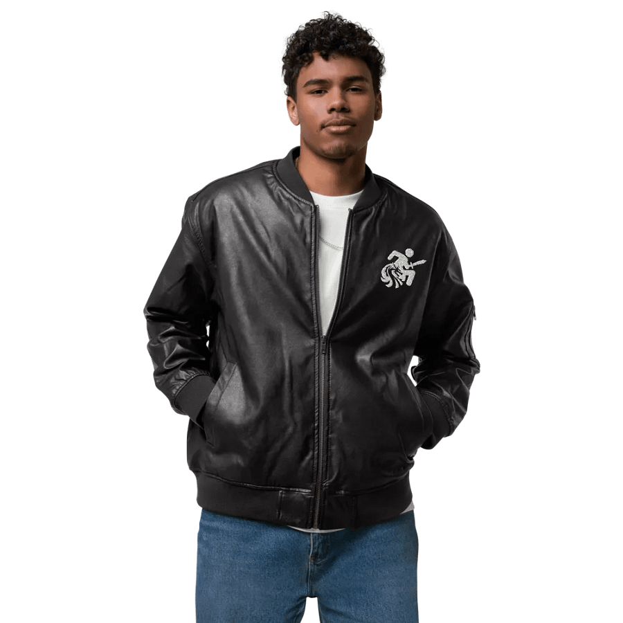 Dungeons and Disableds - Faux Leather Bomber Jacket product image (2)