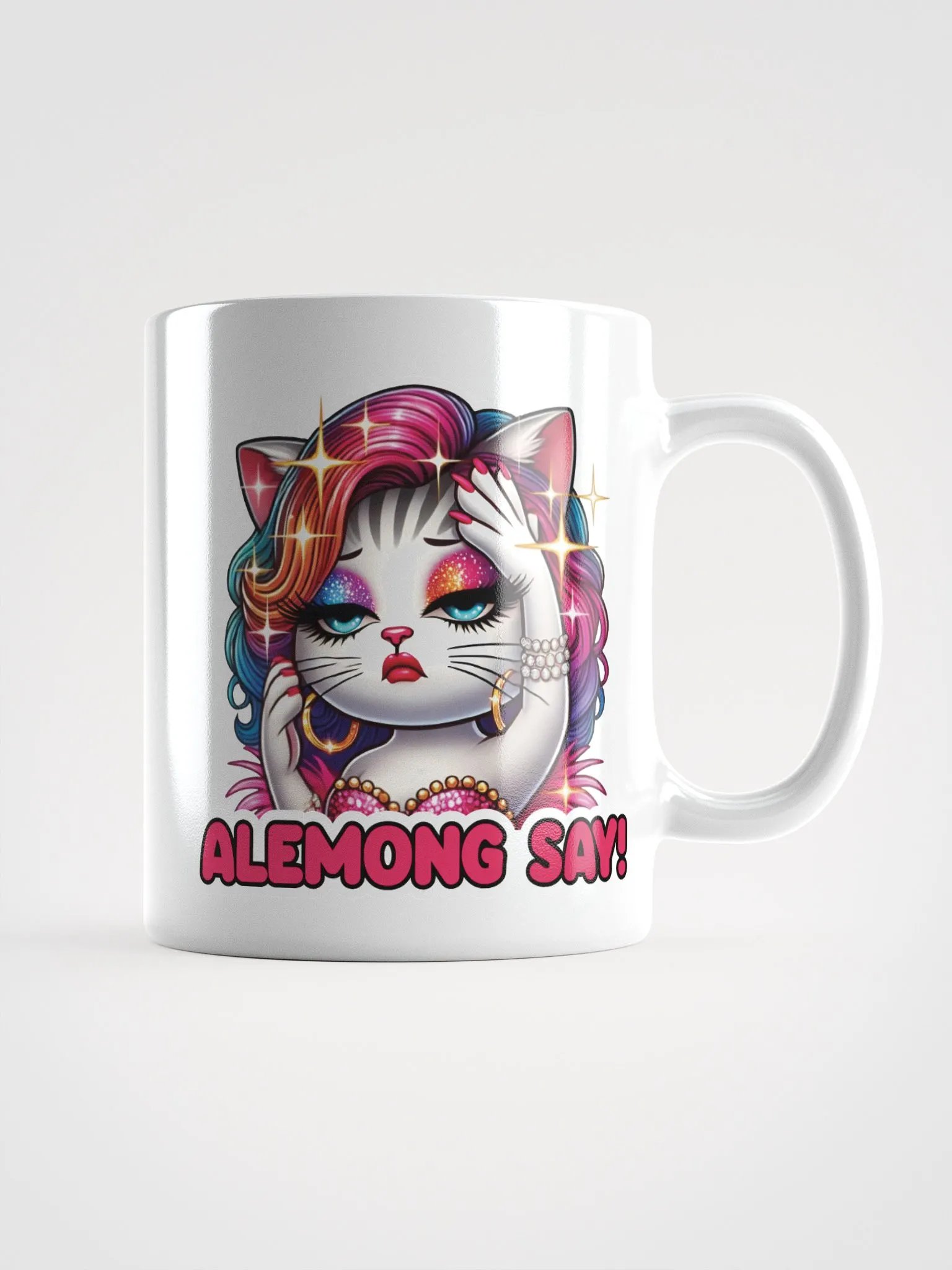 Alemong Say! White Glossy Mug product image (1)