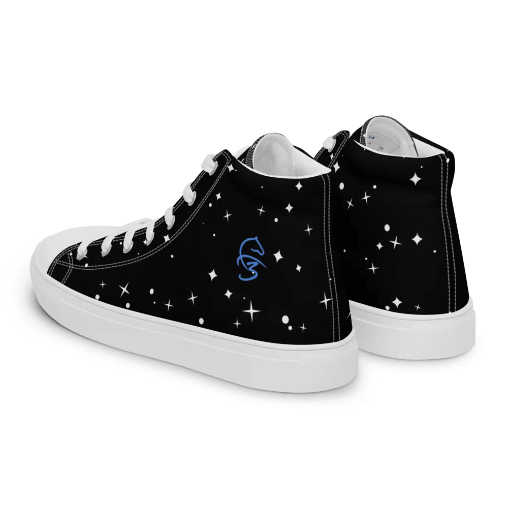 F3 Horse Logo Women's High Neck Canvas Shoes (Black Star) product image (8)