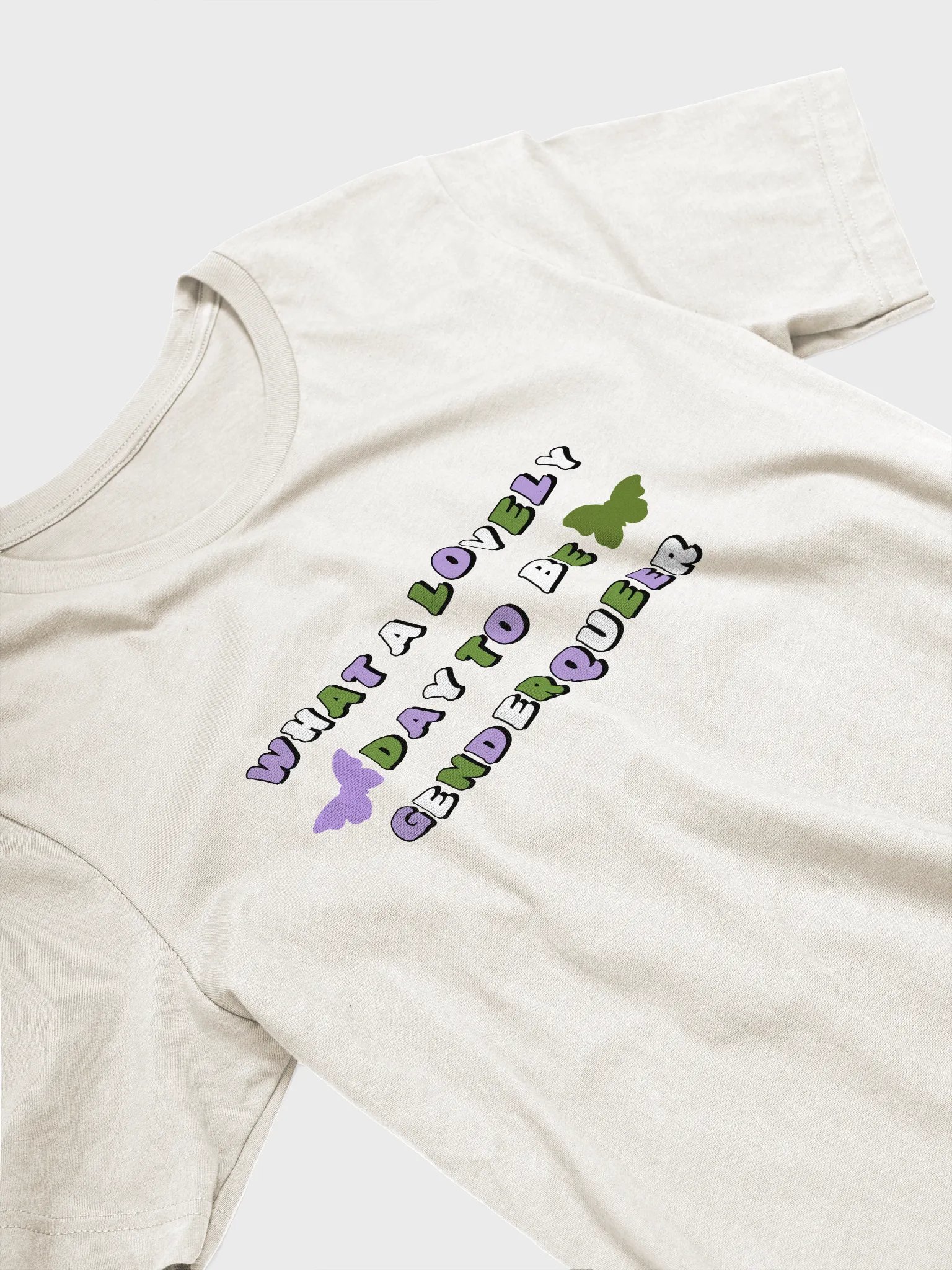 what a lovely day to be genderqueer t-shirt product image (3)