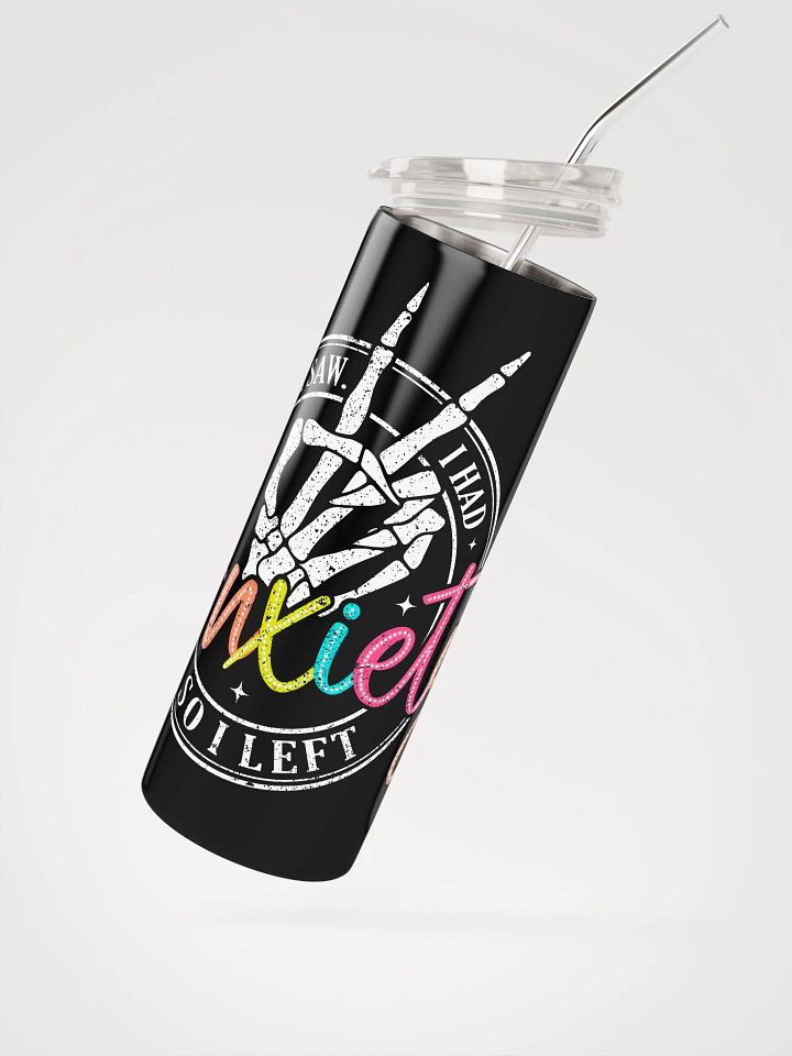 Vibrant 'Anxiety' Stainless Steel Tumbler with Reusable Straw product image (2)