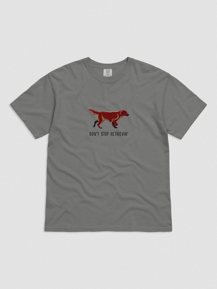 Don't Stop Retrievin' T-Shirt(Embroidered) of a Flat-Coated Retriever(Chocolate) product image (4)