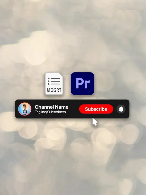 Customizable Subscribe Button Template for Adobe Premiere Pro (MOGRT Format) product image (1)