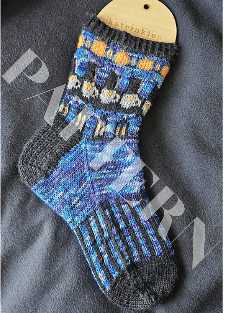 Midnight Socks Knitting Pattern PDF product image (1)
