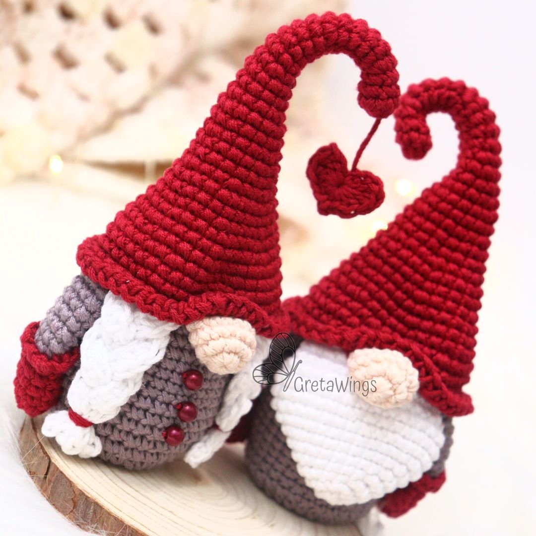 Gnomes inspired by Christmas and Valentine's Day amigurumi pattern (Dogital Download) product image (6)