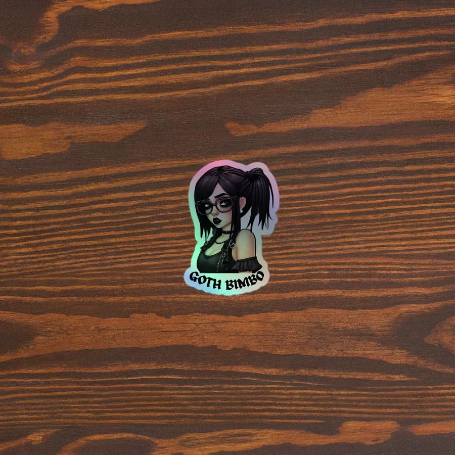 holographic goth bimbo logo sticker product image (5)
