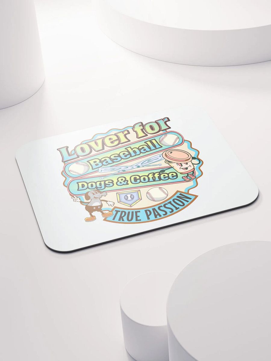 Lover For Baseball Dogs And Coffee Playful Passion Mouse Pad product image (5)