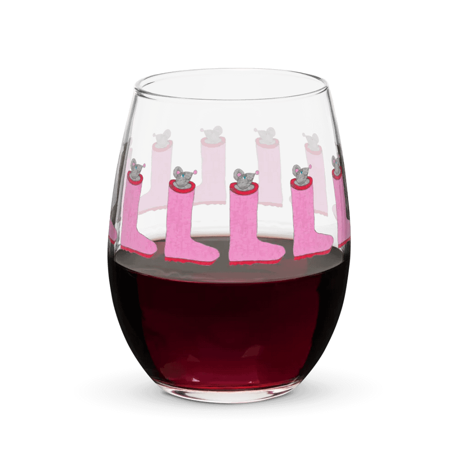 Rain boot mouse Stemless Wine Glass product image (7)