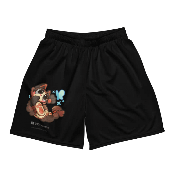 Playing Terra • All-Over Print Recycled Unisex Mesh Shorts (Black) product image (1)