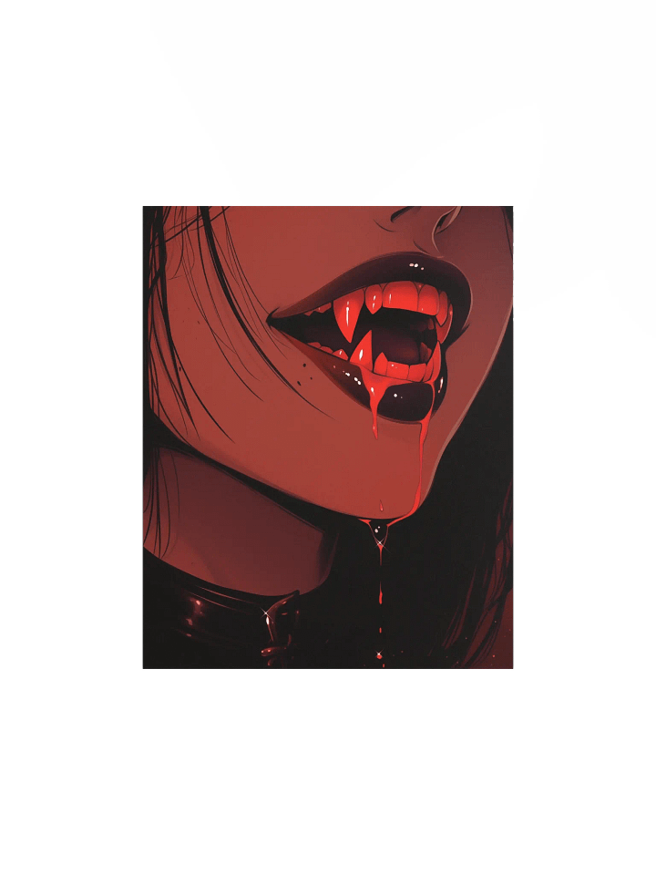 Bloody Vampiric Fangs Matte Poster product image (3)