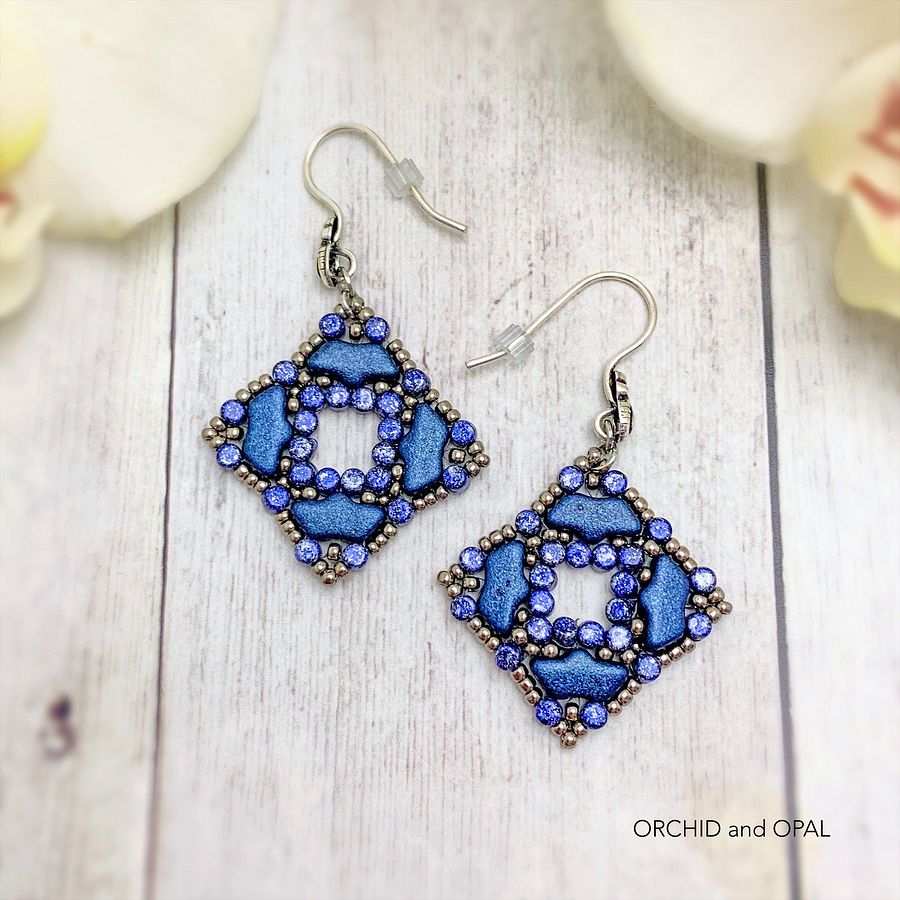 Digital Beading Pattern – Ravenna Mosaic Beaded Earrings product image (3)