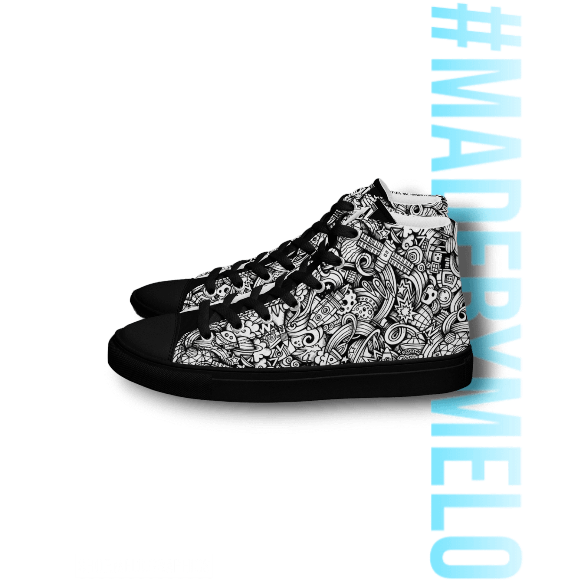 Dark Space Scribble - Men's High Tops | #MadeByMELO product image (9)