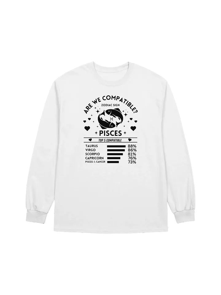 Pisces Zodiac Sign Romantic Compatibility - Gildan Ultra Cotton Unisex Long Sleeve T-Shirt - Light Colors product image (2)