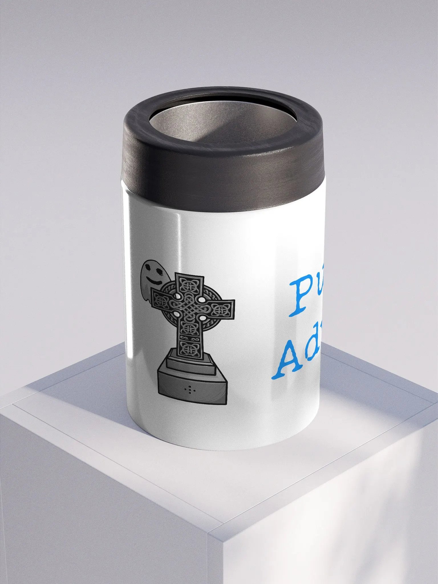 ghost behind cross Stainless Steel Koozie product image (3)